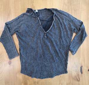 Free People We The Free Laguna Thermal Snap Neck Top Grey Size Petite Small